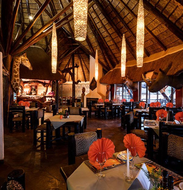 Outdoor candlelight dinner setup at Omaruru Game Lodge